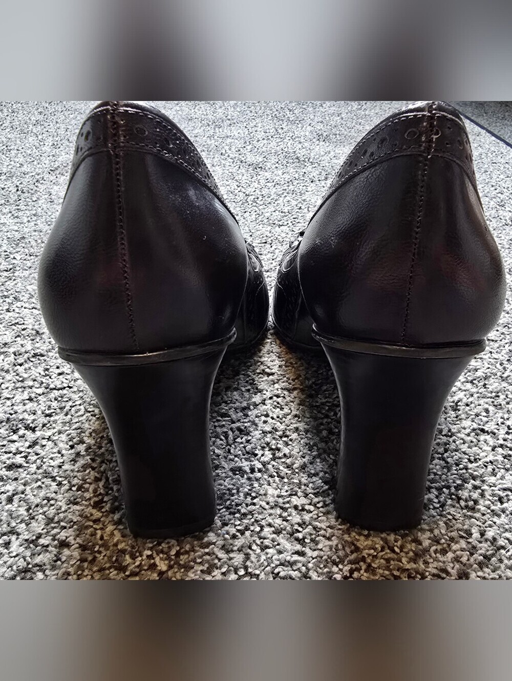 VTG Nine West Oksana Brown Leather Kiltie Brogue Pumps Heeled Loafers Size 8.5 - Picture 7 of 10